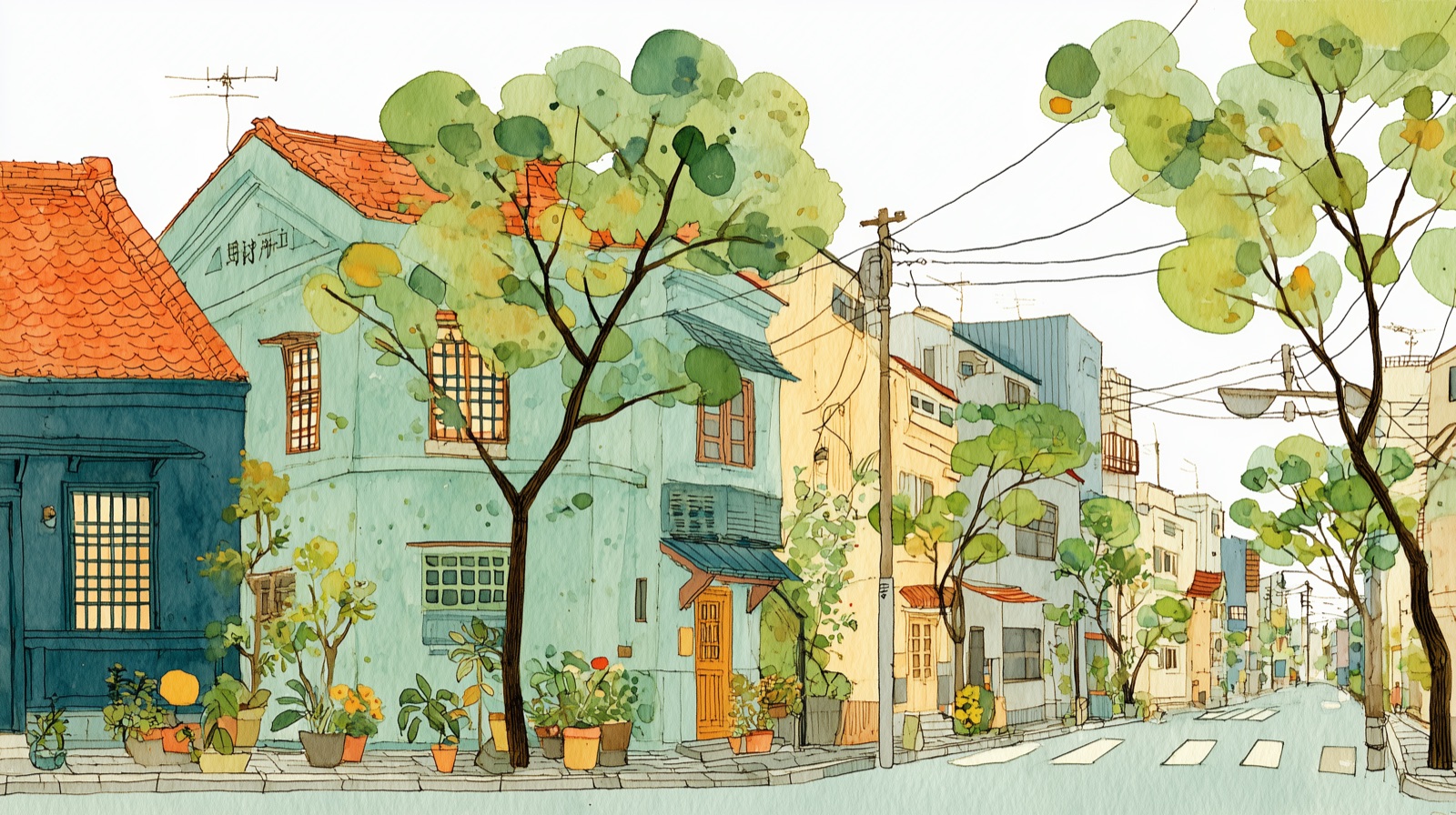 元町・山手の街並みのイラスト