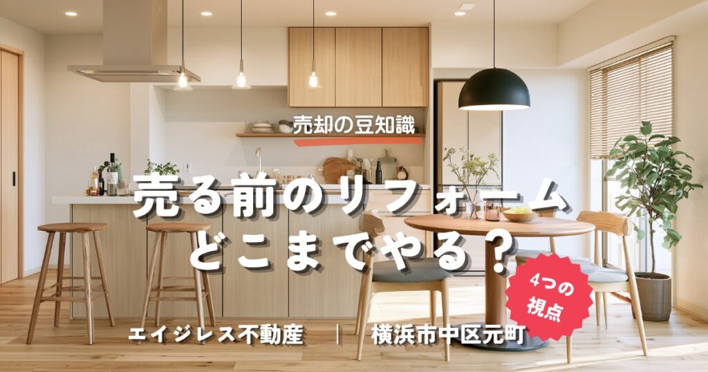 売る前のリフォーム、どこまでやる？── 価値を上げて売るための4つの視点